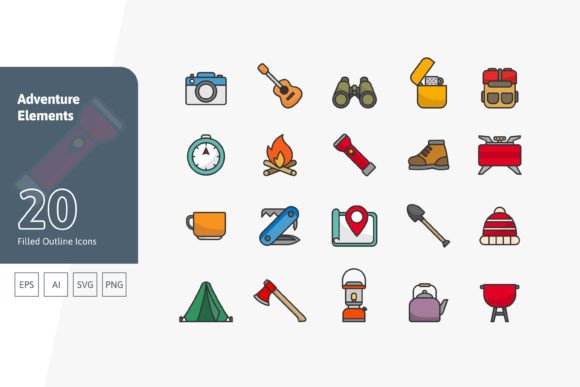 Adventure Icons for Crafting and Graphics