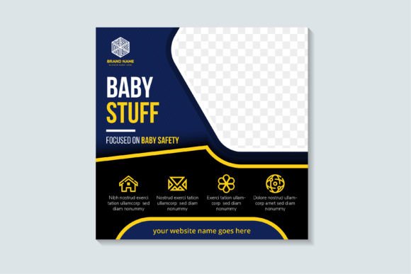 Baby Stuff Square Banner Graphics for Social Media Templates