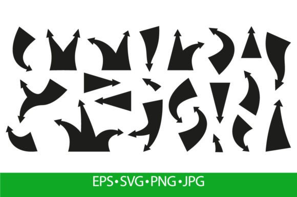 Black Attack Arrows. Pointer Silhouettes for Branding and Design