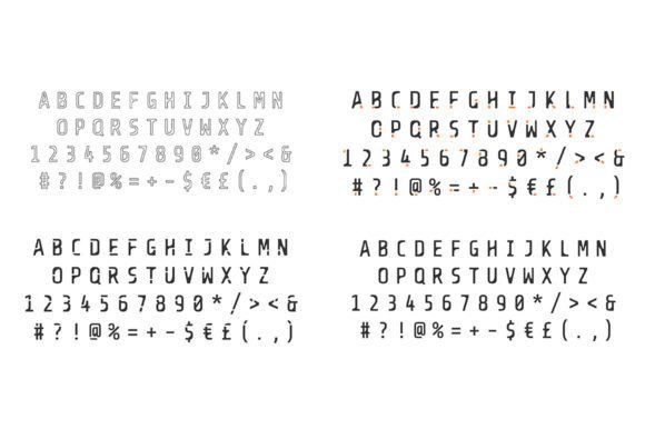 Black Bold and Linear Rounded Alphabet for Graphics and Crafts