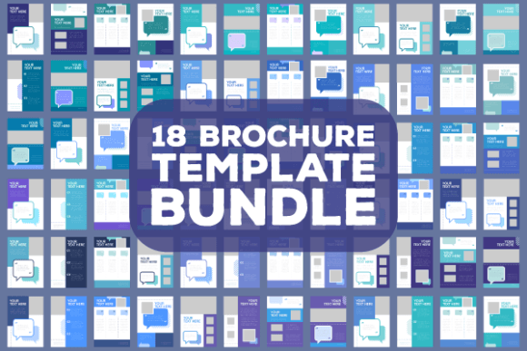 Blue Blank Brochure Layout Design for Graphic Templates
