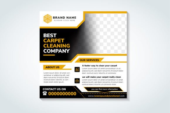 Carpet Cleaning Square Banner - Social Media Graphics