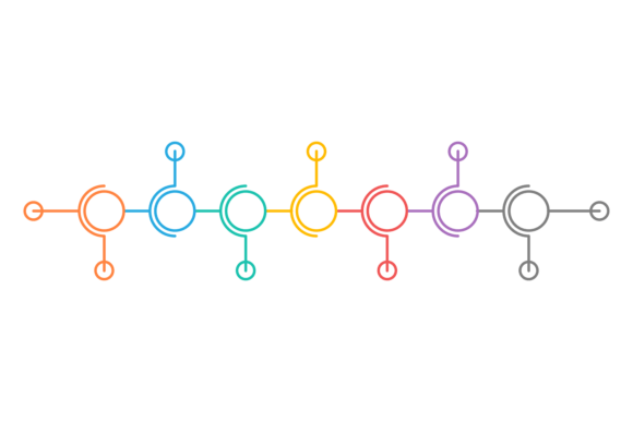 Connected Line Circles Process Stages