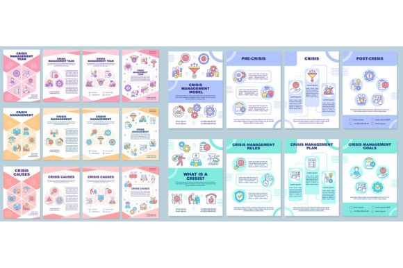 Crisis Management Brochure Template Set for Graphic Templates