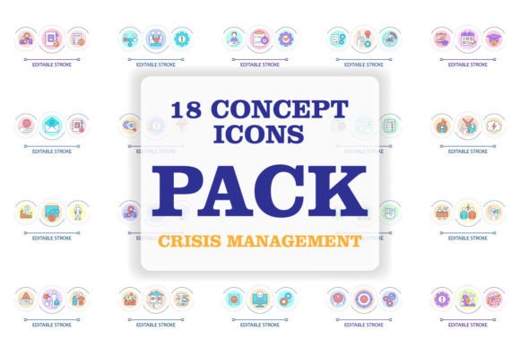 Crisis Management Loop Icons for Graphics