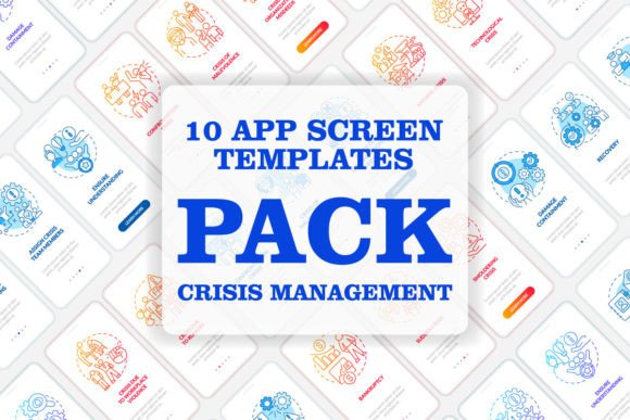 Crisis Management Mobile App Screen Set - Graphic Templates for Modern Design