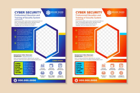 Cyber Secrity Vertical Flyer for Graphics and Print Templates