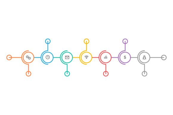 Data Flow Chart Color Timeline Infographic Graphics