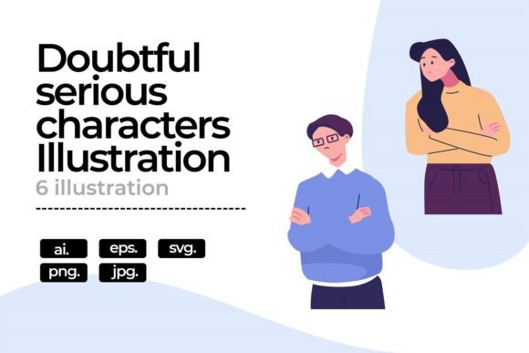 Doubtful Serious Characters Pack for Local Business Branding