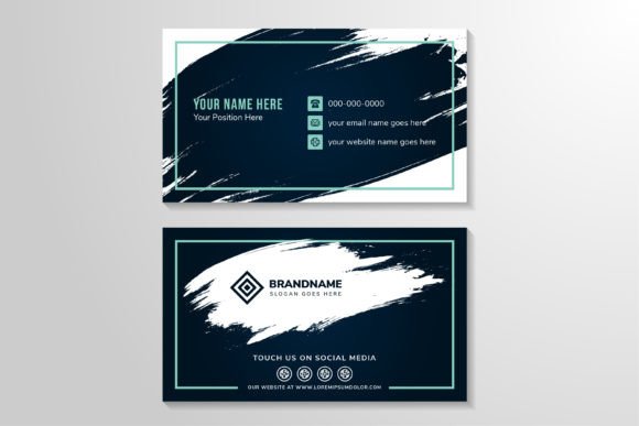 Identity Card Brush Blue for Print Templates and Graphics