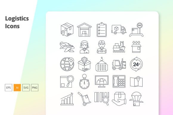 Logistic Outline Icon for Graphics and Icons