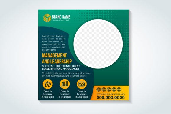 Management and Leadership Square Banner for Social Media Graphics