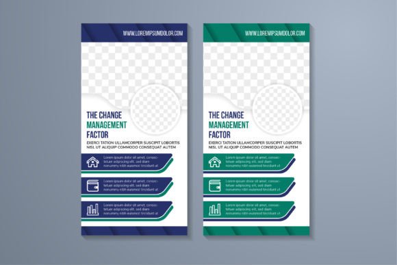 Management Factor Vertical Banner - Modern Print Template for Blogs and Websites