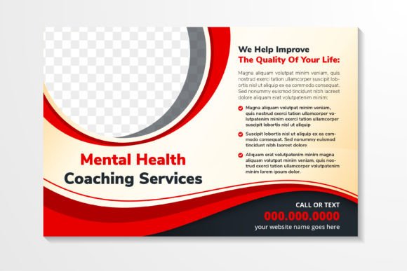 Mental Health Horizontal Flyer for Print Templates and Graphics