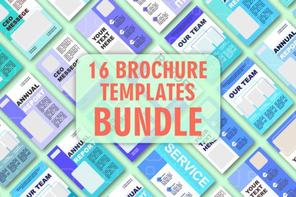 Modern Blank Brochure Layout Design Set for Graphic Templates