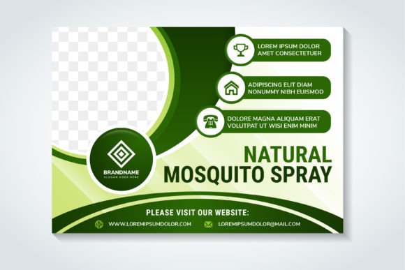 Natural Mosquito Horizontal Flyer for Print Templates and Graphics