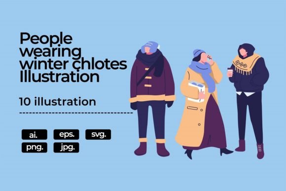 People Wearing Winter Chlotes: A Graphic Design Asset for Local Branding
