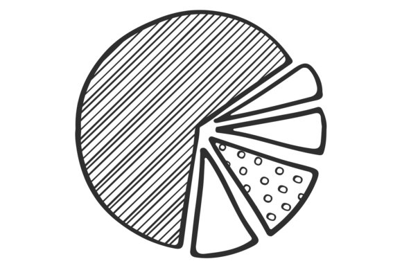 Pie Chart Doodle for Modern Graphics and Illustrations