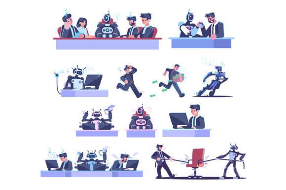 Robot Worker Among Human Graphics for Crafting
