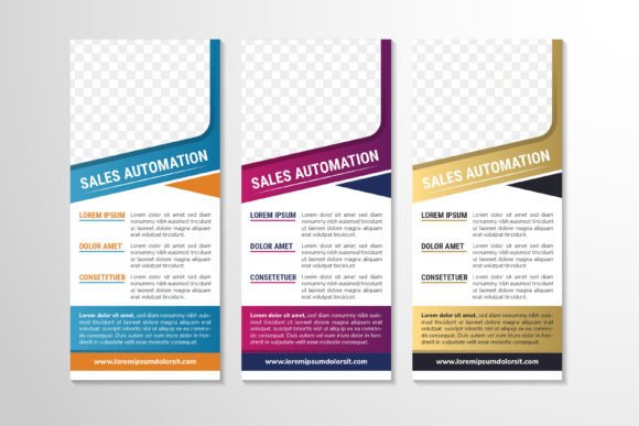 Sales Automation Vertical Banner Graphics