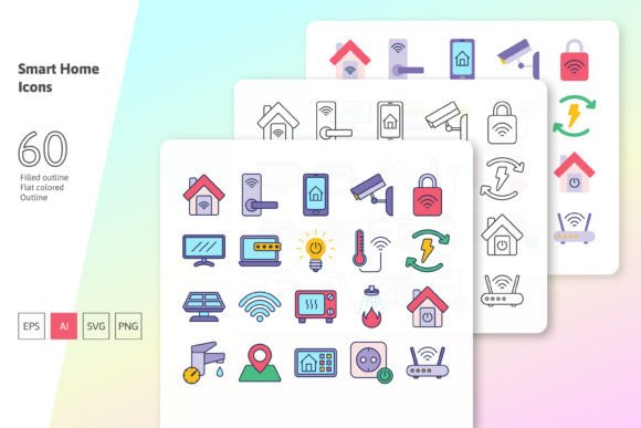 Smart Home Icon Set for Crafting and Graphics