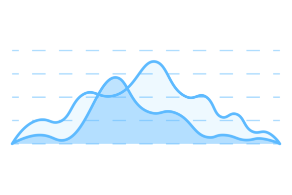 Smooth Curve Line Chart for Graphics and Illustrations